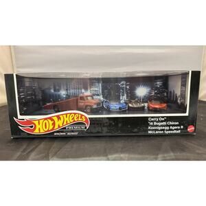 2022 Hot Wheels Premium Diorama Exotics Set Bugatti McLaren Koenigsegg Carry On